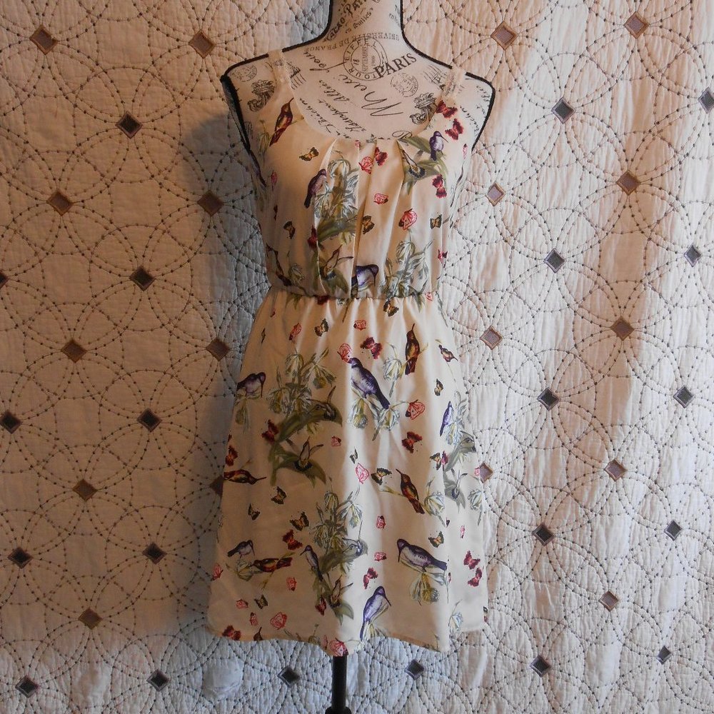EUC maurices Bird Print Lined Tank Dress XS